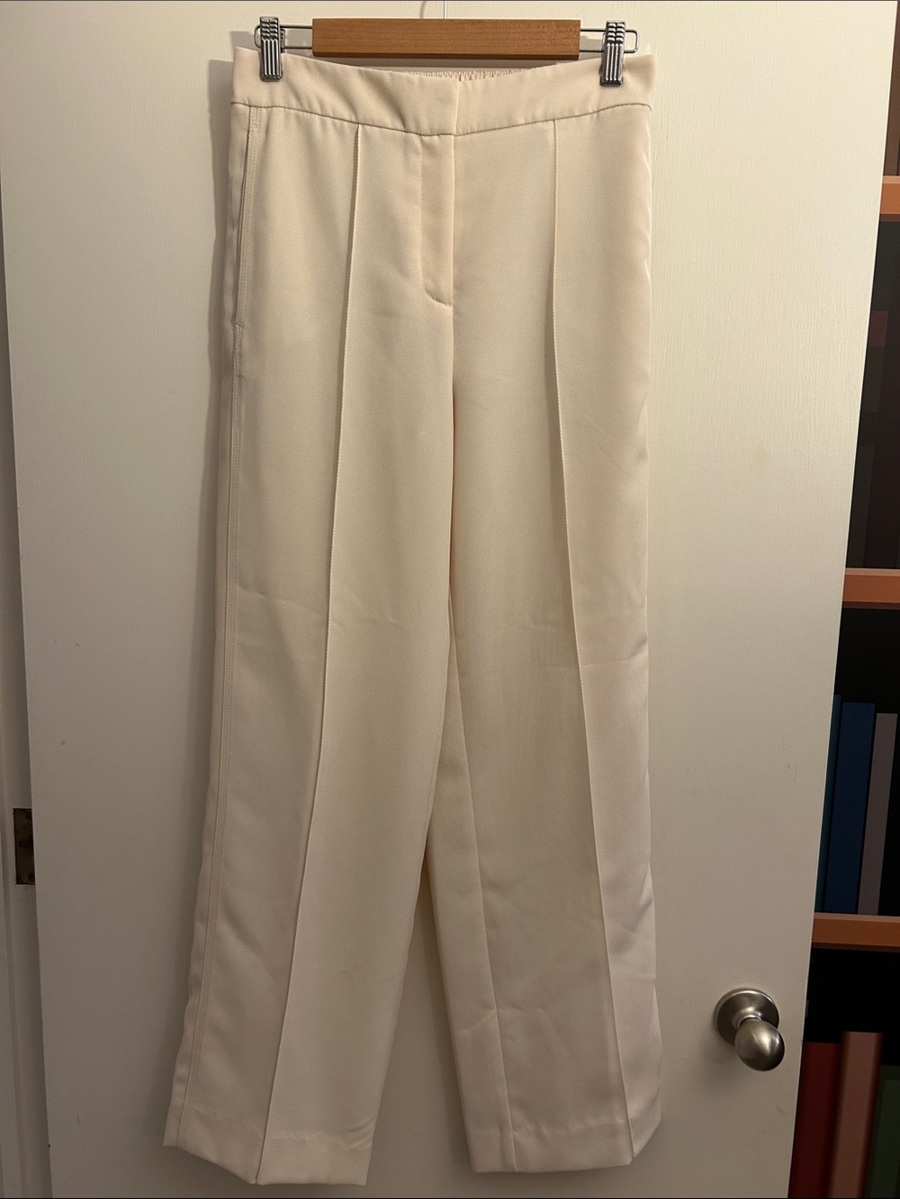 Reiss Cream Wide-Leg Trousers
